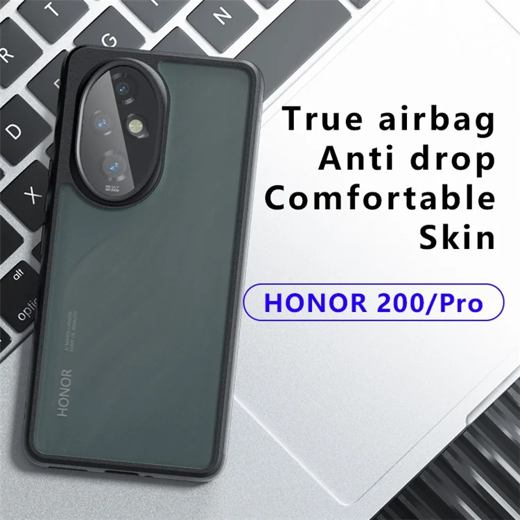 Pour Honor 200 Pro 5G Coque PC+TPU Mat Housse de téléphone Coins Airbag