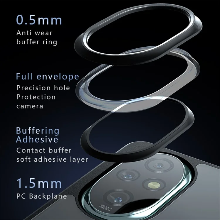 Pour Honor 200 Pro 5G Coque PC+TPU Mat Housse de téléphone Coins Airbag
