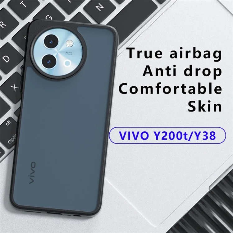 Für vivo Y38 5G Hülle PC+TPU Mattierter Rücken Handyhülle