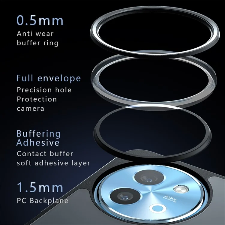 Für vivo Y38 5G Hülle PC+TPU Mattierter Rücken Handyhülle