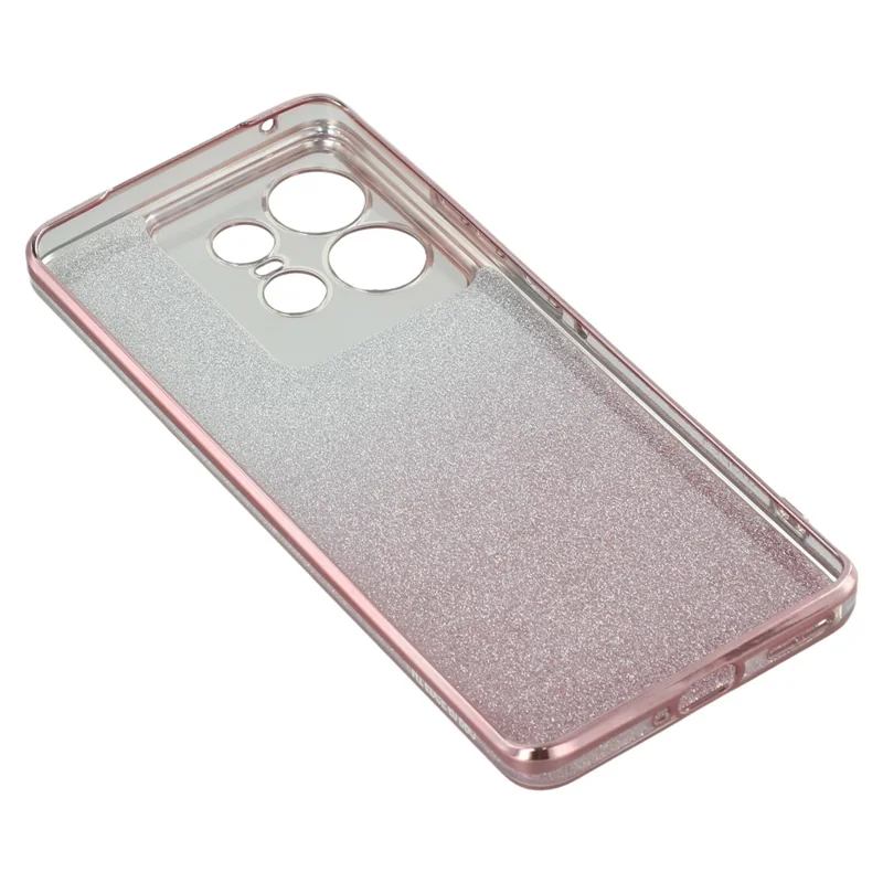 KADEM Para Motorola Edge 50 Pro 5G Caso Capa de Telefone TPU Brilho Glitter Rhinestone - Ouro Rosa