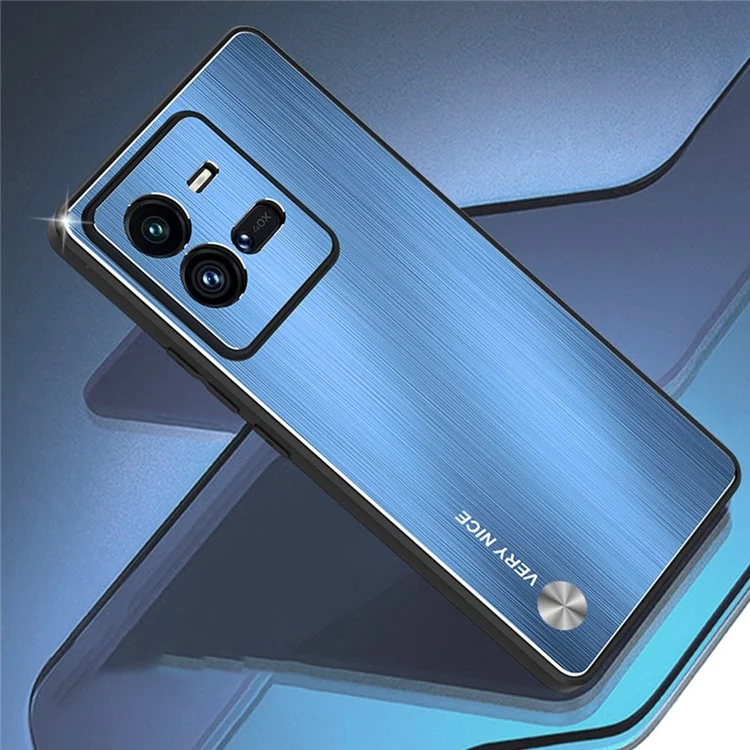 Pour Vivo Iqoo 10 Pro 5G Brosse de Téléphone Portable Tpu + Allime Alliam Back Anti-scratch Phone Shell Cover - Bleu