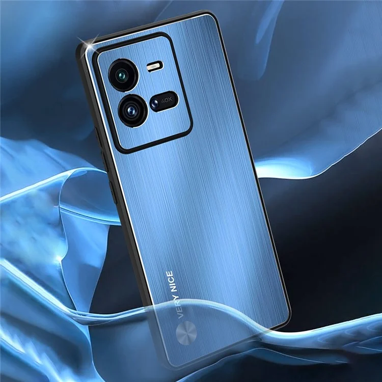 Pour Vivo Iqoo 10 Pro 5G Brosse de Téléphone Portable Tpu + Allime Alliam Back Anti-scratch Phone Shell Cover - Bleu