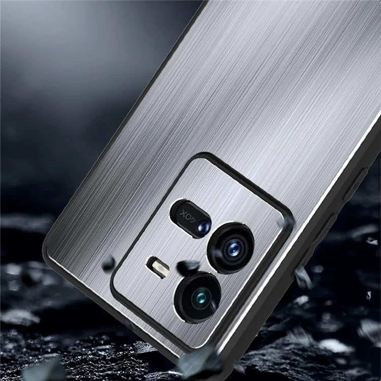 Pour Vivo Iqoo 10 Pro 5G Brosse de Téléphone Portable Tpu + Allime Alliam Back Anti-scratch Phone Shell Cover - Bleu