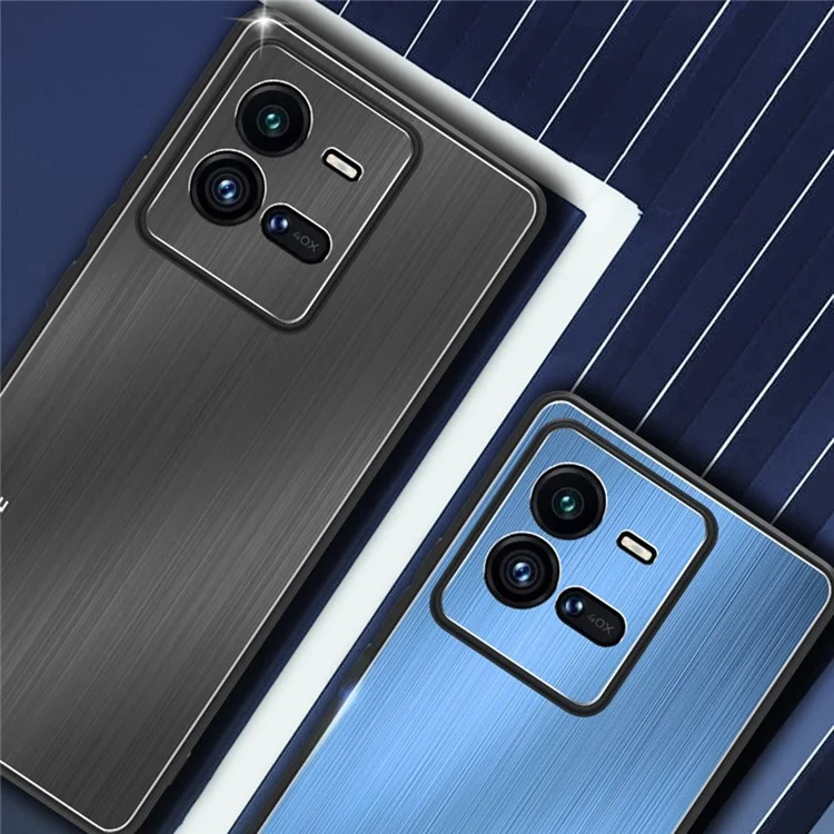 Pour Vivo Iqoo 10 Pro 5G Brosse de Téléphone Portable Tpu + Allime Alliam Back Anti-scratch Phone Shell Cover - Bleu