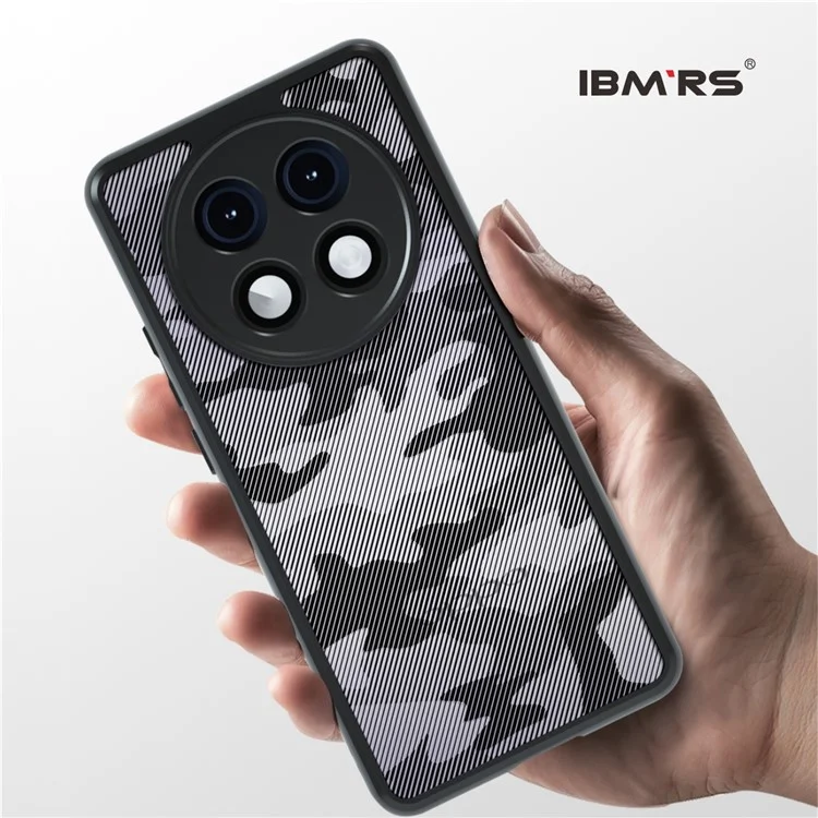 Étui pour Oppo A2 Pro 5G IBMRS TPU Frame PC Dos Protecteur Téléphone Couverture - Transparent Noir