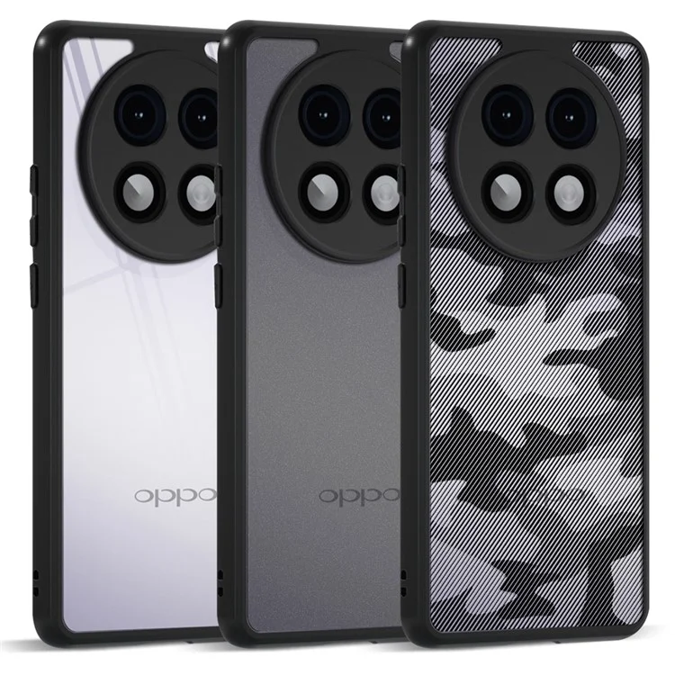 Étui pour Oppo A2 Pro 5G IBMRS TPU Frame PC Dos Protecteur Téléphone Couverture - Transparent Noir