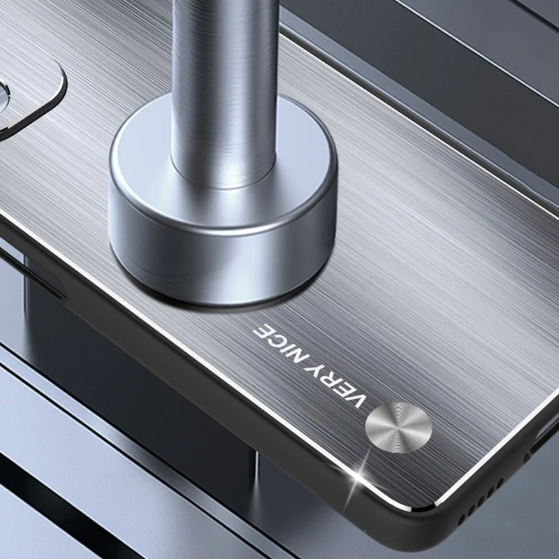 Slipat mobilskal för Xiaomi Redmi K40 / K40 Pro / Poco F3 / Mi 11i, TPU-ram av aluminiumlegering med dammtät bakplatta - Silver