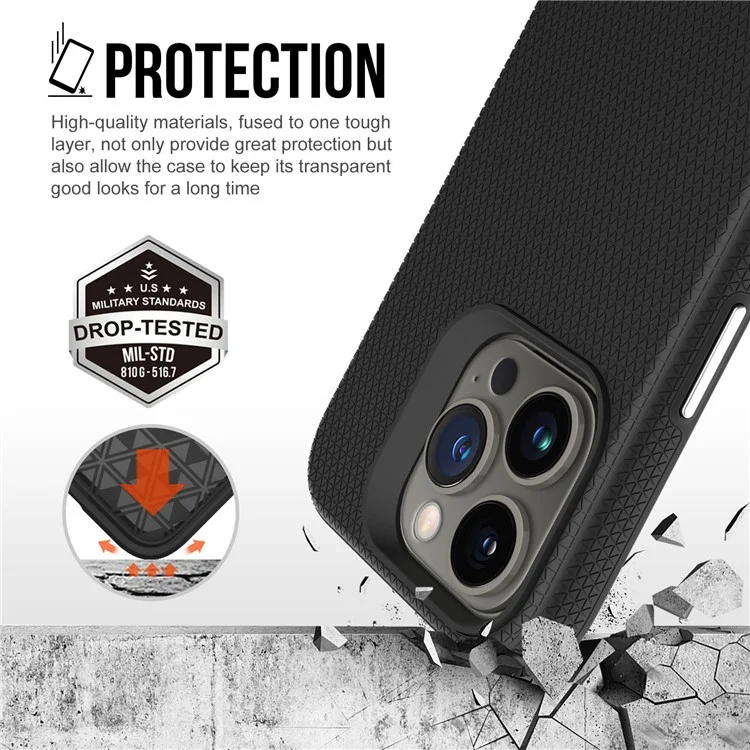 Für iPhone 16 Pro Max Case TPU+PC Handyhülle Ecken stoßfest - Schwarz