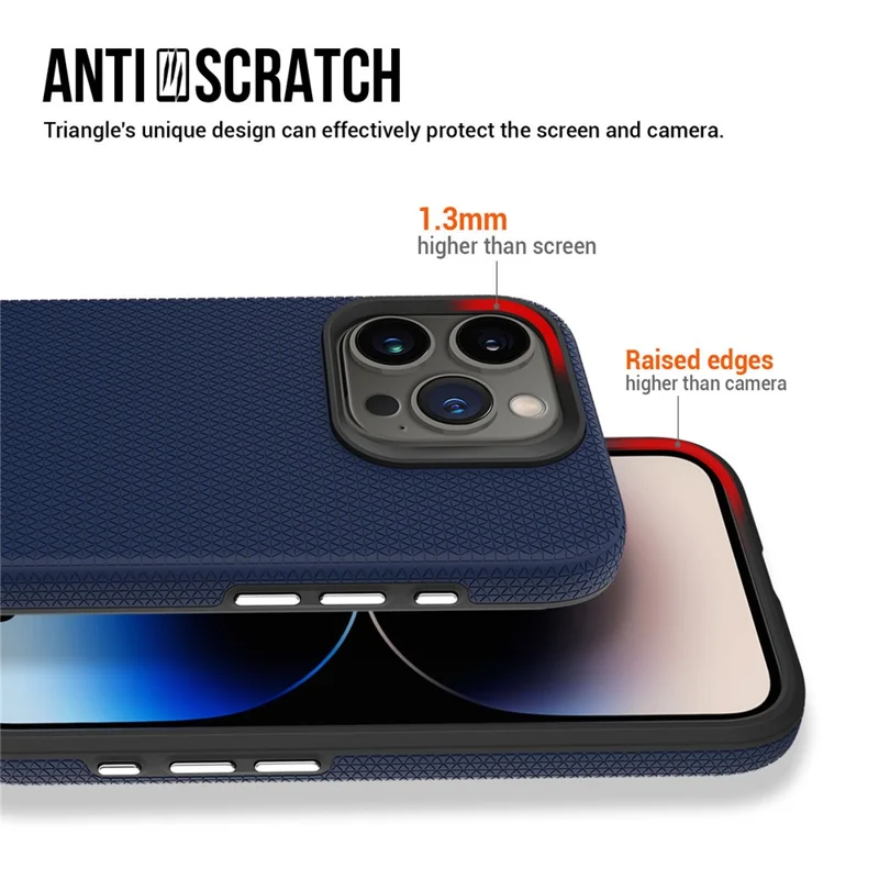 Чехол для iPhone 16 Pro, TPU+PC, четыре угла, противоударный, Navy Blue