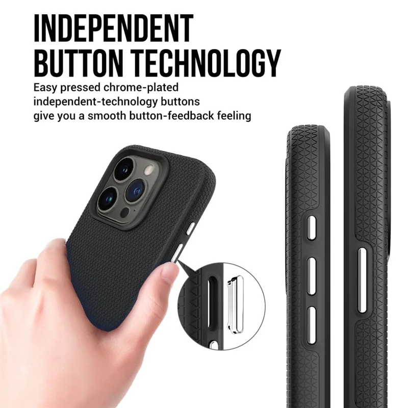 For iPhone 16 Pro Case TPU+PC Four Corner Anti-drop Phone Cover - Black