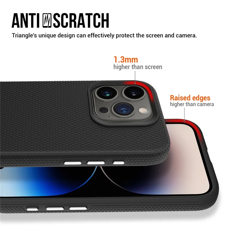For iPhone 16 Pro Case TPU+PC Four Corner Anti-drop Phone Cover - Black