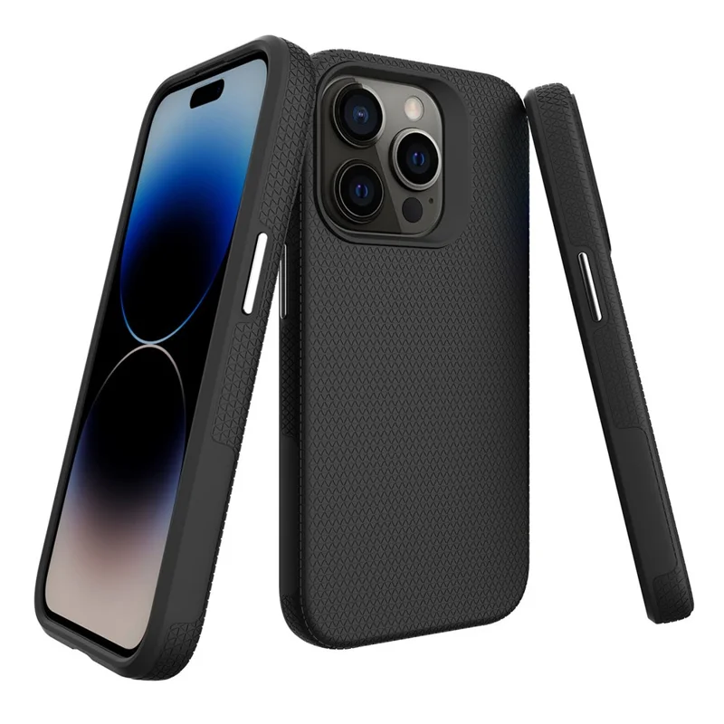 For iPhone 16 Pro Case TPU+PC Four Corner Anti-drop Phone Cover - Black
