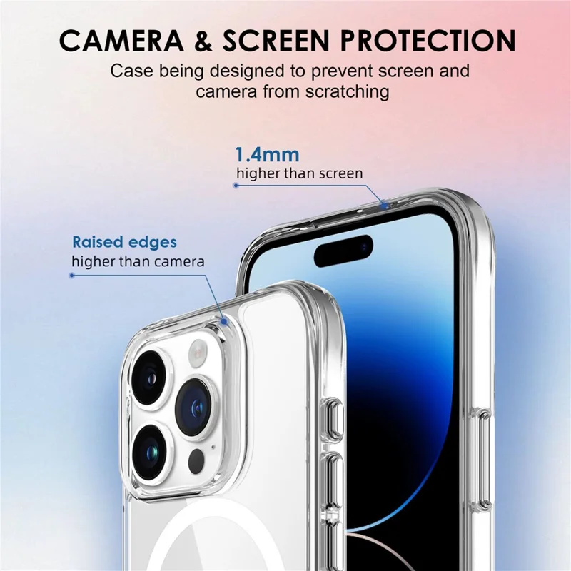 For iPhone 16 Pro Case Compatible with MagSafe TPU+PC Clear Phone Cover