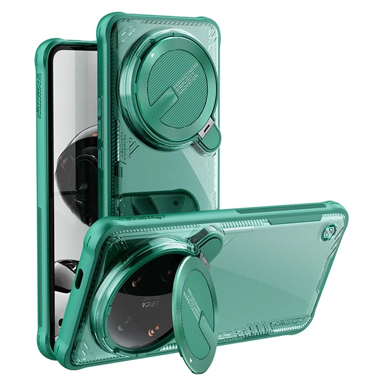 NILLKIN Iceblade Prop für Xiaomi 14 Ultra Case PC+TPU Phone Shell mit Kameraabdeckung und Ständer - Grün