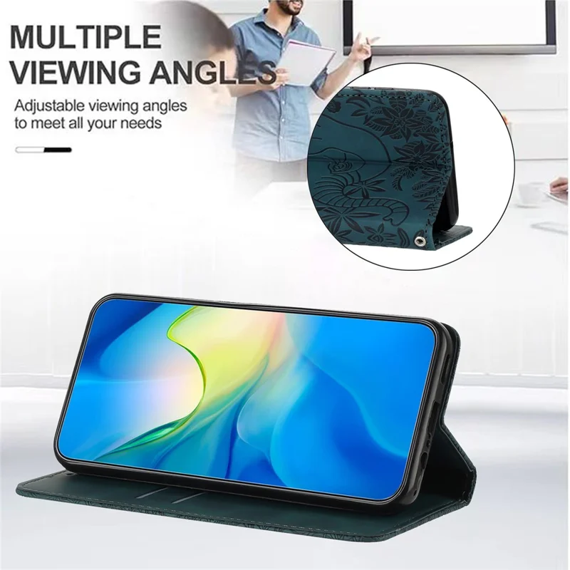 For Xiaomi Redmi Note 13 Pro 5G / Poco X6 5G Case Elephant Pattern Leather Phone Cover - Green