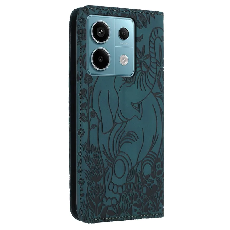For Xiaomi Redmi Note 13 Pro 5G / Poco X6 5G Case Elephant Pattern Leather Phone Cover - Green