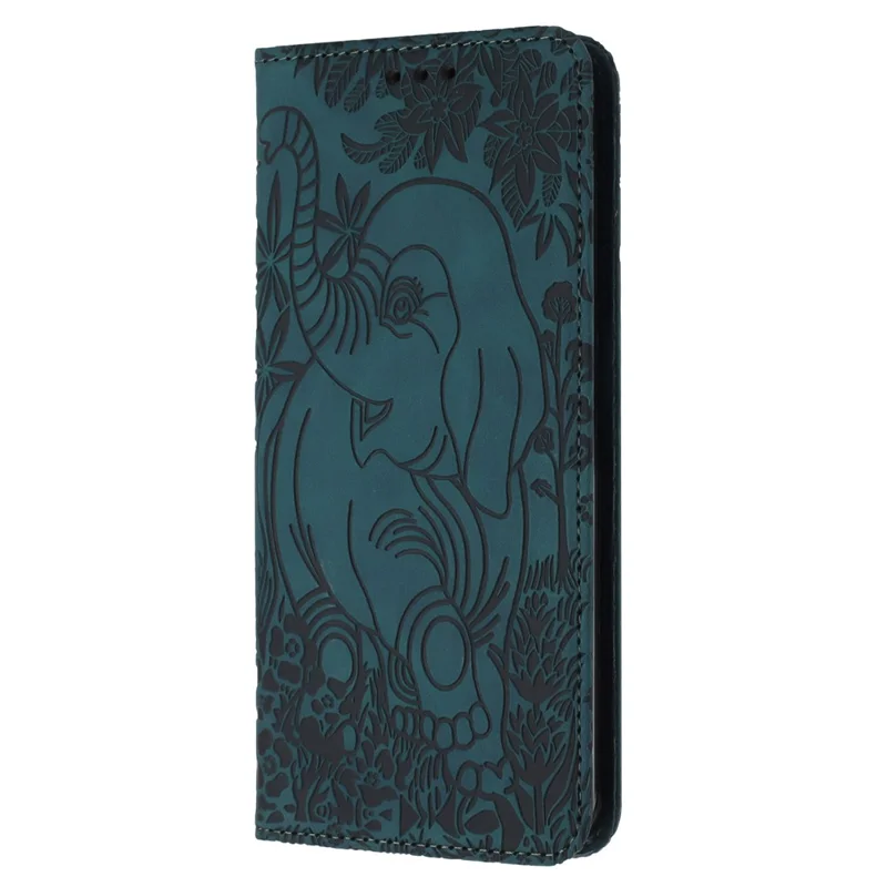 For Xiaomi Redmi Note 13 Pro 5G / Poco X6 5G Case Elephant Pattern Leather Phone Cover - Green