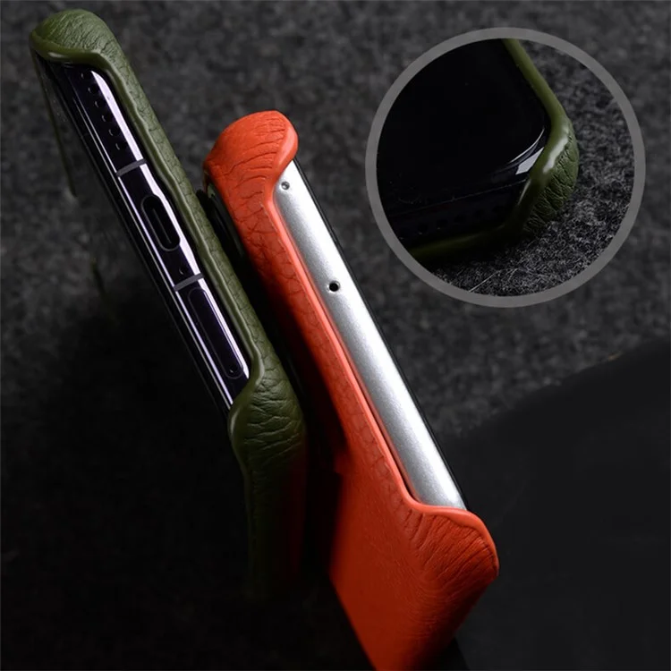 MELKCO para Huawei Pura 70 Pro / Pura 70 Pro+ Carcasa de Cuero Genuino de Vaca Slim Back Cover - Naranja