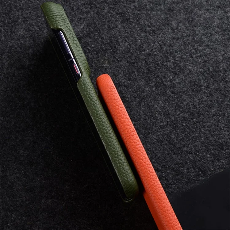 MELKCO para Huawei Pura 70 Pro / Pura 70 Pro+ Carcasa de Cuero Genuino de Vaca Slim Back Cover - Naranja