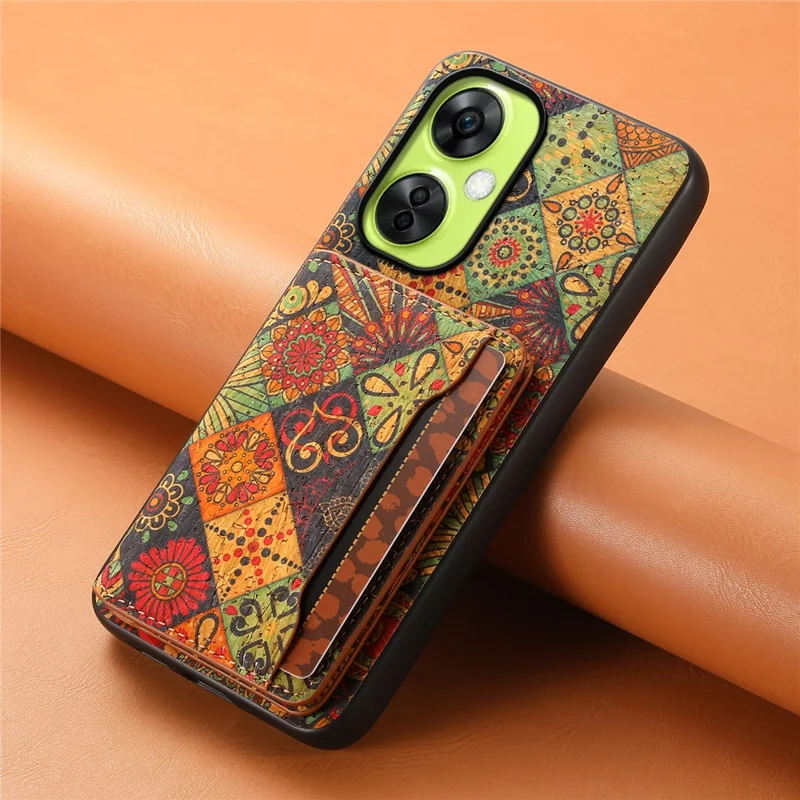 Per OnePlus Nord CE 3 Lite 5G / N30 5G Kickstand Case Card Slot PU+TPU+PC Phone Shell - Autunno / Giallo