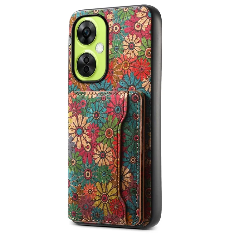 For OnePlus Nord CE 3 Lite 5G / N30 5G Kickstand Case Card Slot PU+TPU+PC Phone Shell - Spring / Green