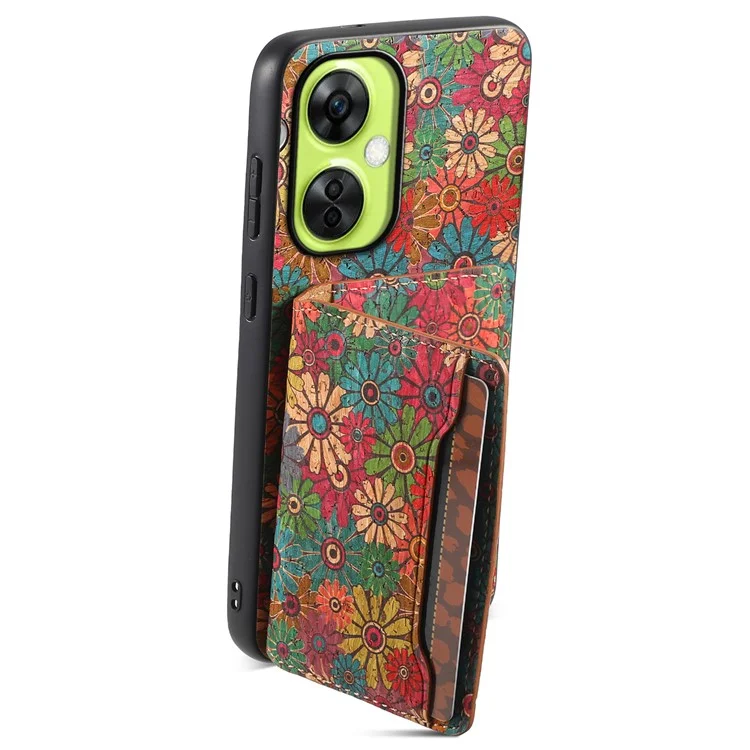 For OnePlus Nord CE 3 Lite 5G / N30 5G Kickstand Case Card Slot PU+TPU+PC Phone Shell - Spring / Green