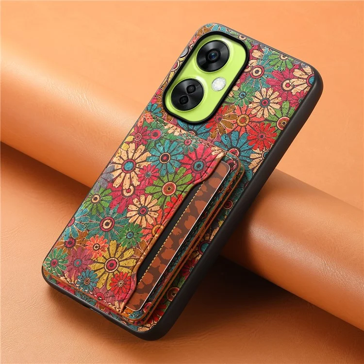 For OnePlus Nord CE 3 Lite 5G / N30 5G Kickstand Case Card Slot PU+TPU+PC Phone Shell - Spring / Green