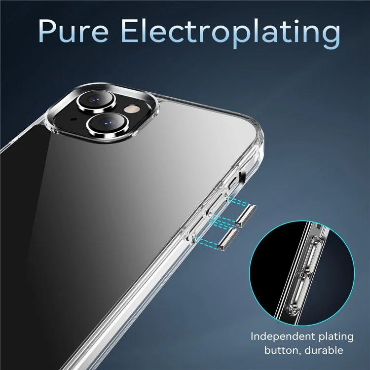 For iPhone 14 Plus Crystal 2.0 Shockproof Soft TPU + Hard PC Phone Case Kickstand Scratch-resistant Phone Back Cover with 4 Corners Protection