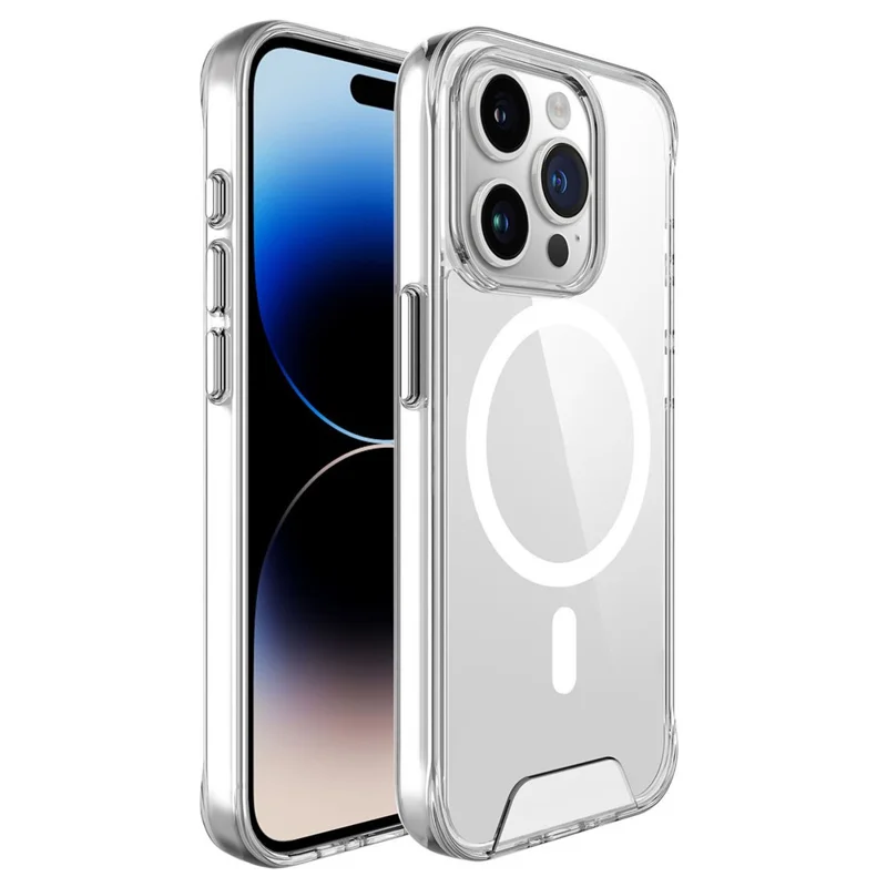 Coque magnétique pour iPhone 16 Pro en TPU+PC avec protection anti-choc