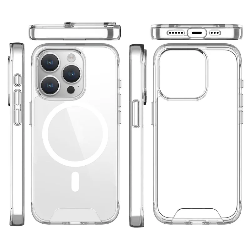 Coque magnétique pour iPhone 16 Pro en TPU+PC avec protection anti-choc