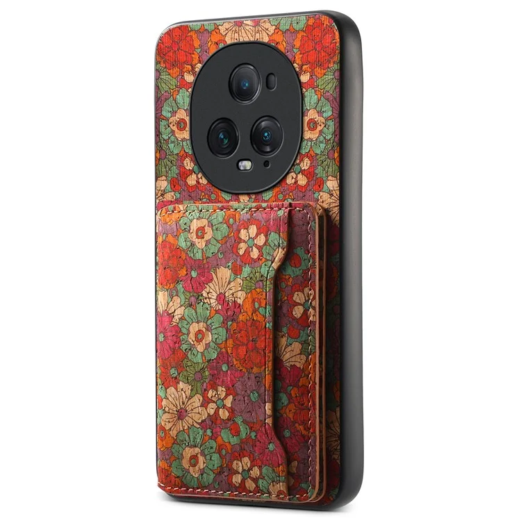Capa 5G Ultimate Magic5 For Honor Padrão Floral Híbrida Capa de Telefone Compartimento para Cartão Suporte - Verão / Vermelho