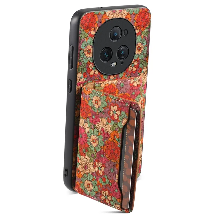 Capa 5G Ultimate Magic5 For Honor Padrão Floral Híbrida Capa de Telefone Compartimento para Cartão Suporte - Verão / Vermelho