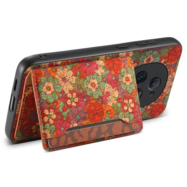 Capa 5G Ultimate Magic5 For Honor Padrão Floral Híbrida Capa de Telefone Compartimento para Cartão Suporte - Verão / Vermelho