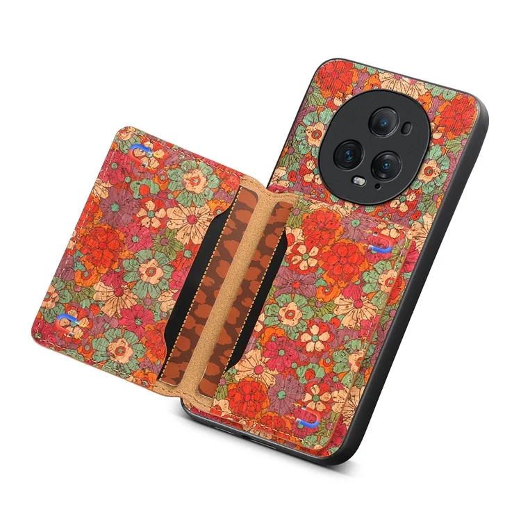 Capa 5G Ultimate Magic5 For Honor Padrão Floral Híbrida Capa de Telefone Compartimento para Cartão Suporte - Verão / Vermelho