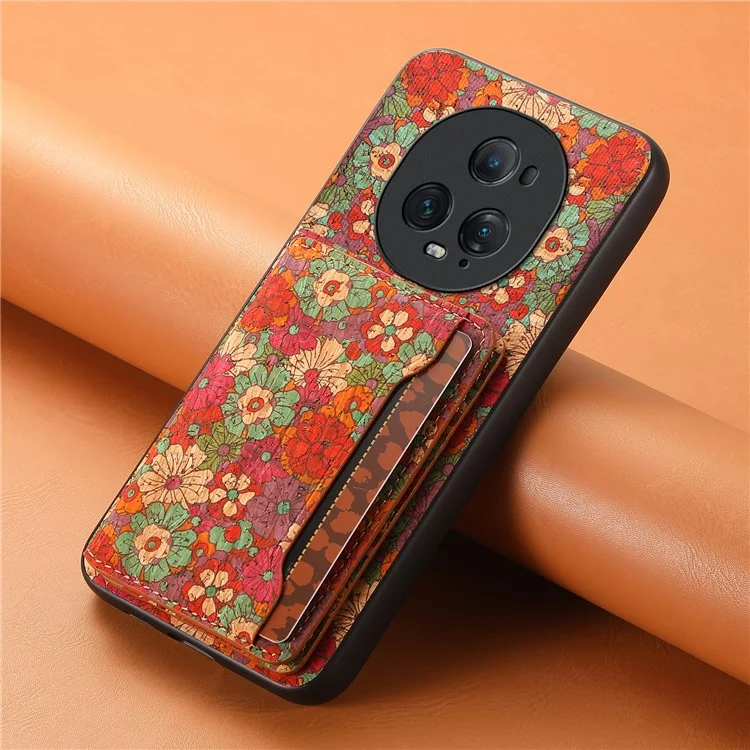 Capa 5G Ultimate Magic5 For Honor Padrão Floral Híbrida Capa de Telefone Compartimento para Cartão Suporte - Verão / Vermelho