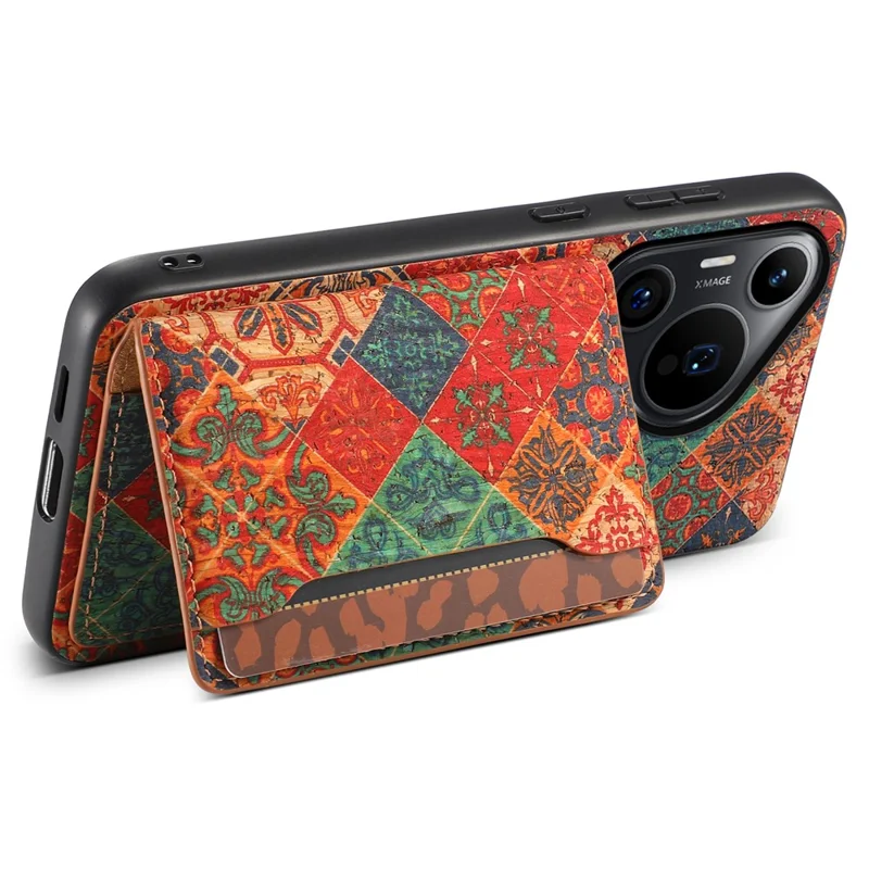 For Huawei Pura 70 Pro / 70 Pro+ Case Floral Pattern Hybrid Phone Cover with Card Slot Kickstand - Winter / Blue