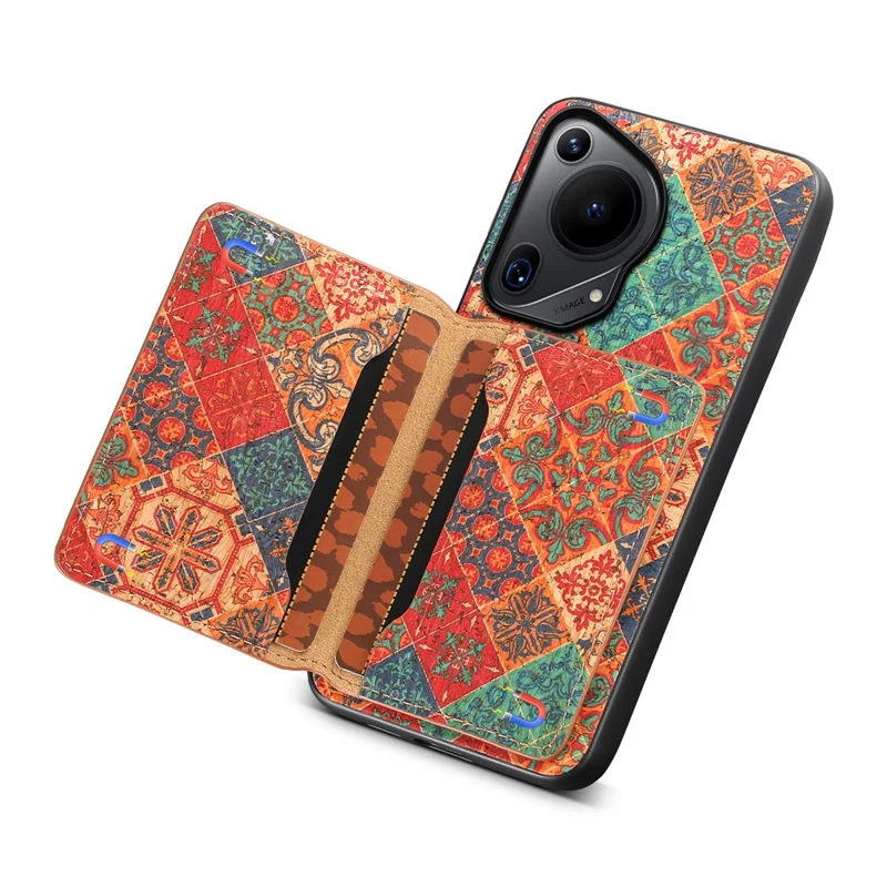 Für Huawei Pura 70 Ultra Hülle mit Kartenfach Leder Blühendes Blumen Handy Hülle - Winter / Blau
