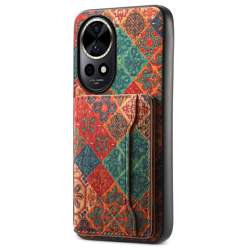 Für Huawei nova 12 Pro 5G / nova 12 Ultra 5G Hülle Leder Rückseite Blumen Design Kartenfächer Ständer - Winter / Blau