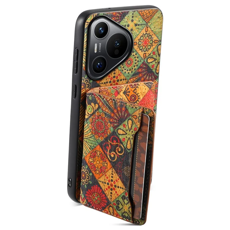 Для чехла Huawei Pura 70 с цветочным узором PU Leather Cover - Autumn / Yellow