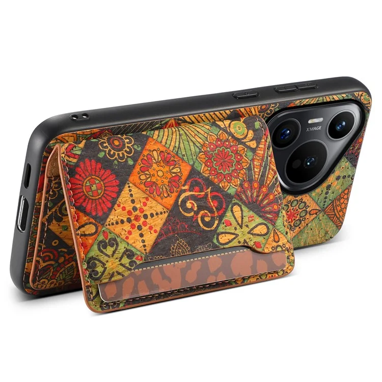 Для чехла Huawei Pura 70 с цветочным узором PU Leather Cover - Autumn / Yellow