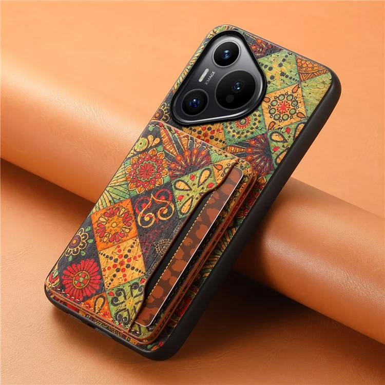 Для чехла Huawei Pura 70 с цветочным узором PU Leather Cover - Autumn / Yellow