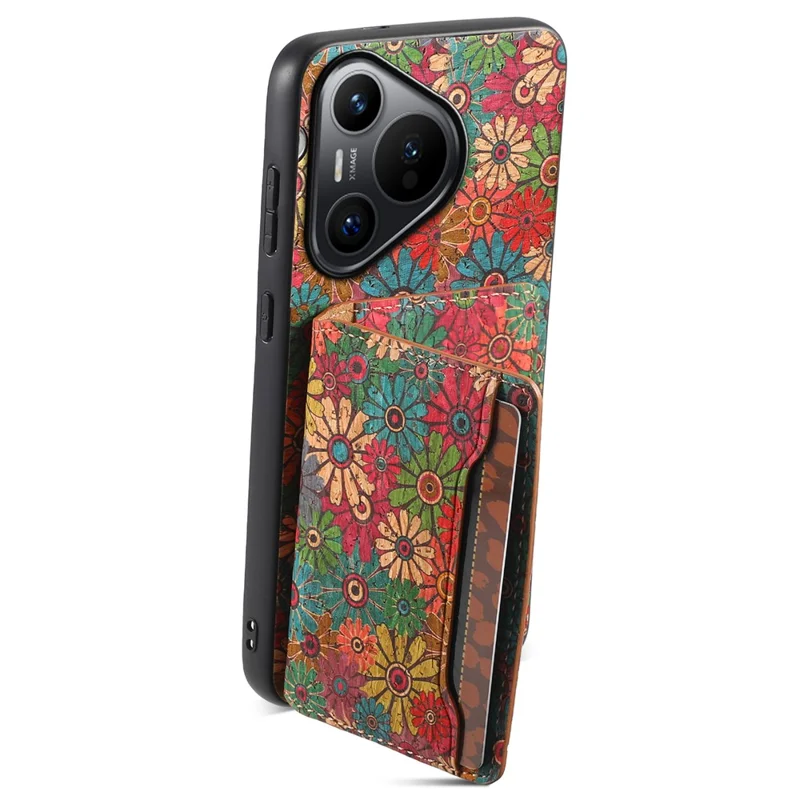 For Huawei Pura 70 Case Blooming Flower Pattern PU Leather Phone Cover - Spring / Green