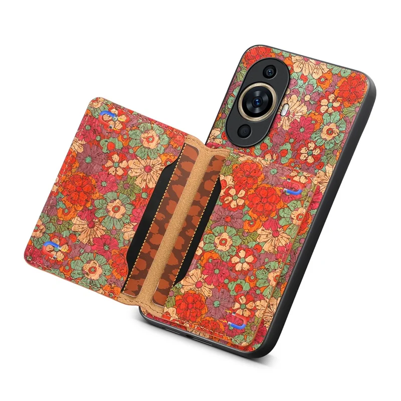 Per Huawei nova 11 / nova 12s 4G / nova 12 Lite 4G Case Kickstand Leather Back Cover con Disegno Floreale - Estate / Rosso