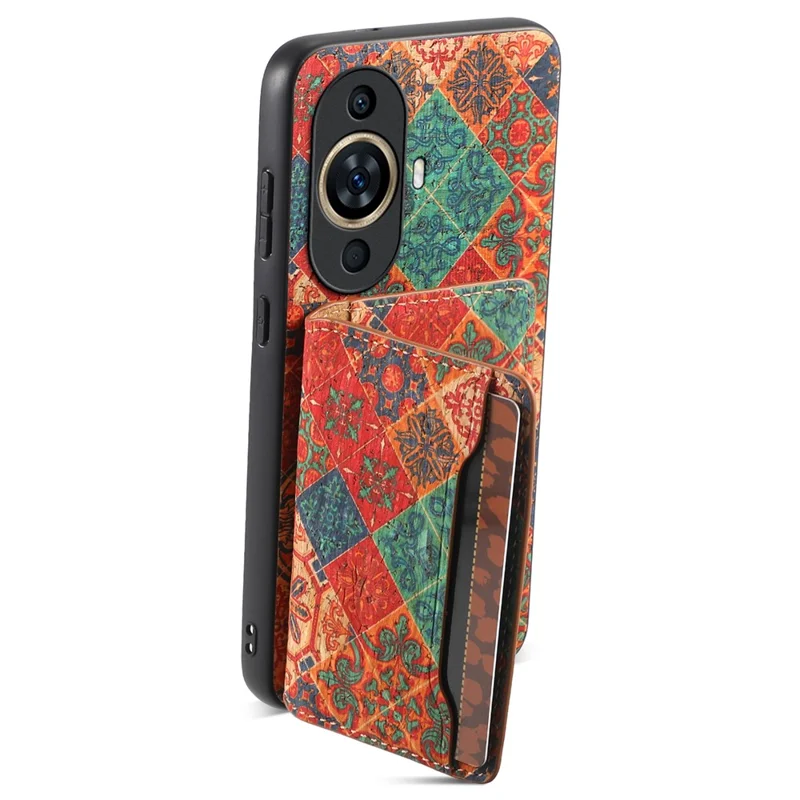 For Huawei nova 11 / nova 12s 4G / nova 12 Lite 4G Case Kickstand Leather Back Cover with Floral Design - Winter / Blue