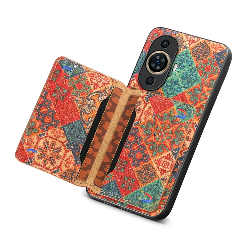 For Huawei nova 11 / nova 12s 4G / nova 12 Lite 4G Case Kickstand Leather Back Cover with Floral Design - Winter / Blue