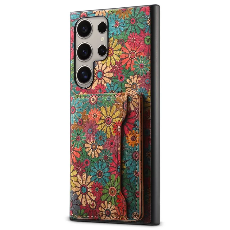 For Samsung Galaxy S23 Ultra Case Anti-Scratch Card Slot Kickstand Hybrid Phone Case - Spring / Green