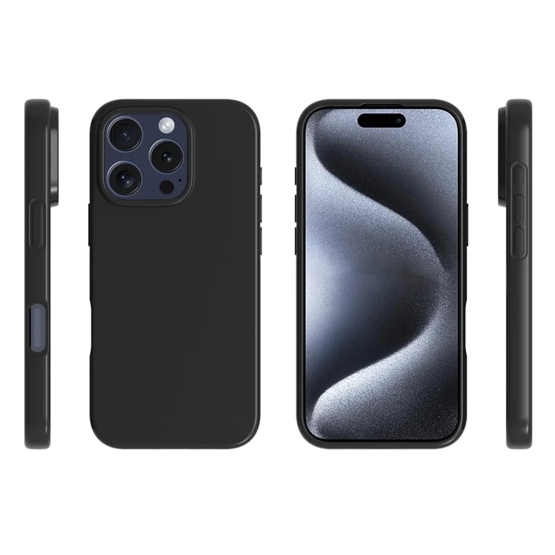 10 шт. / Упаковка для iPhone 16 Pro Case Matte TPU Shockproof Phone Back Cover - черный