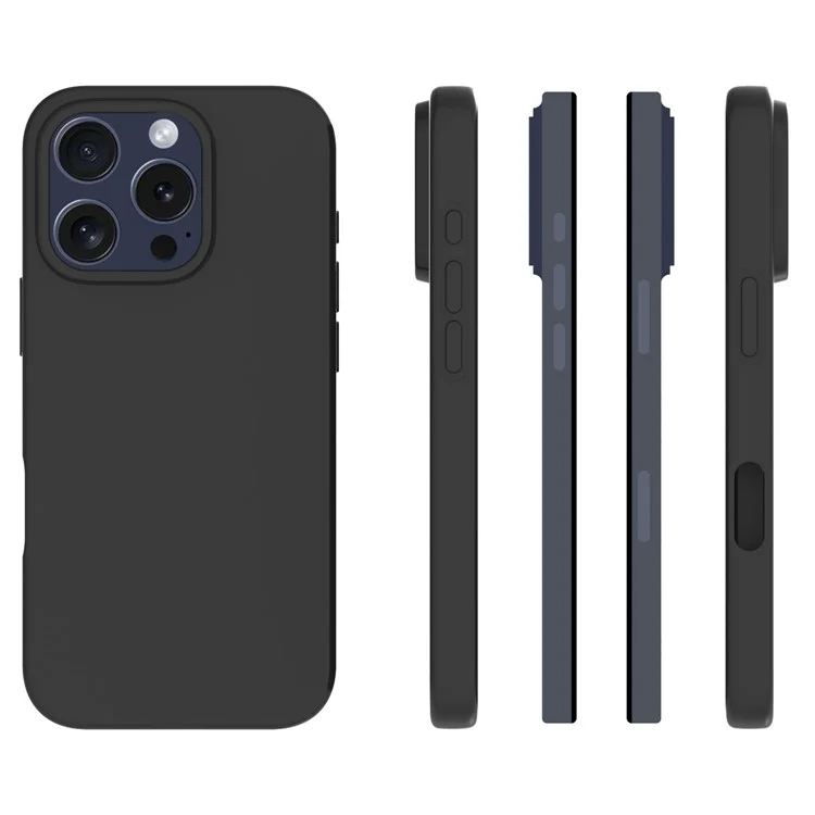 10 Peças / Pacote para iPhone 16 Pro Max Case Matte TPU Capa de Telefone à Prova de Choque - Preto