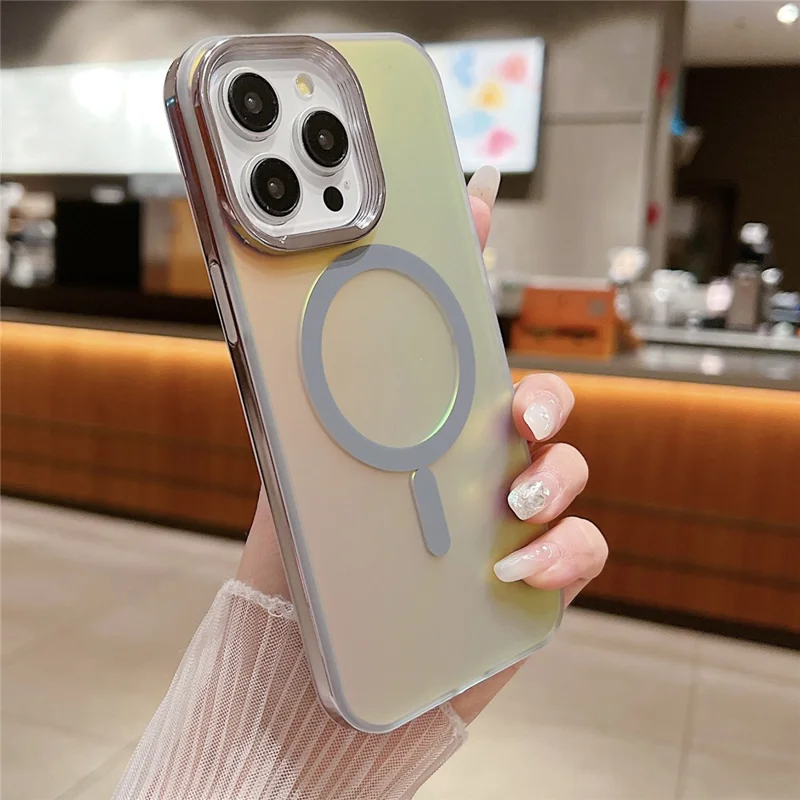 For iPhone 14 Pro Max Magnetic Case Shockproof TPU+PC Phone Cover - Grey